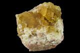 Yellow Cubic Fluorite Crystal Cluster with Quartz - Morocco #159956-1